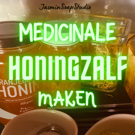 tekst met jasminsoapstudio medicinale honingzalf maken